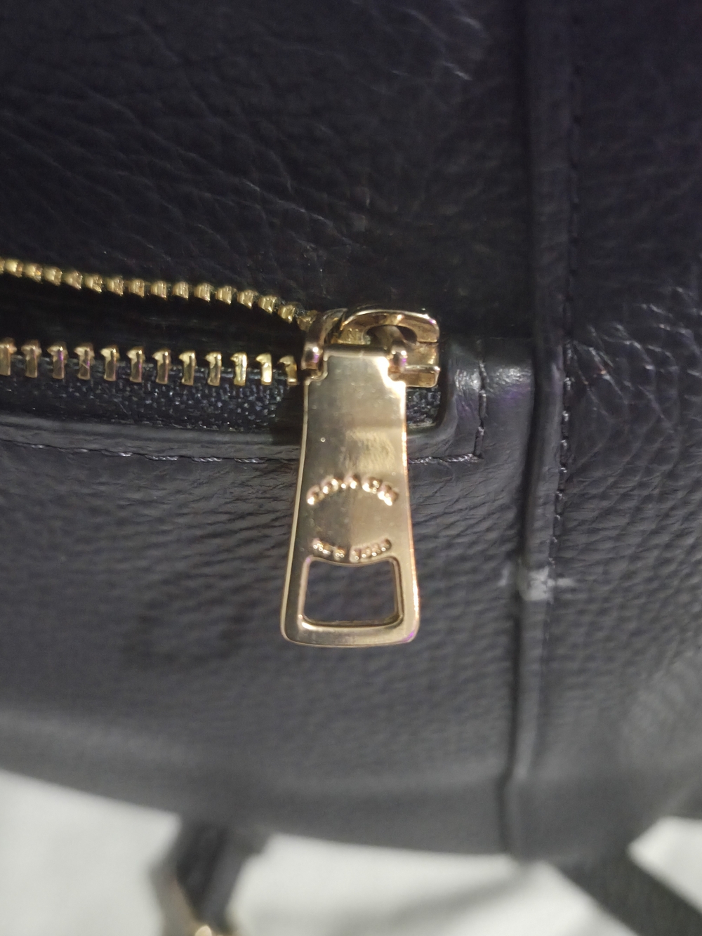 Coach Black Leather Tote with Gold Hardware - Picture 4 of 9